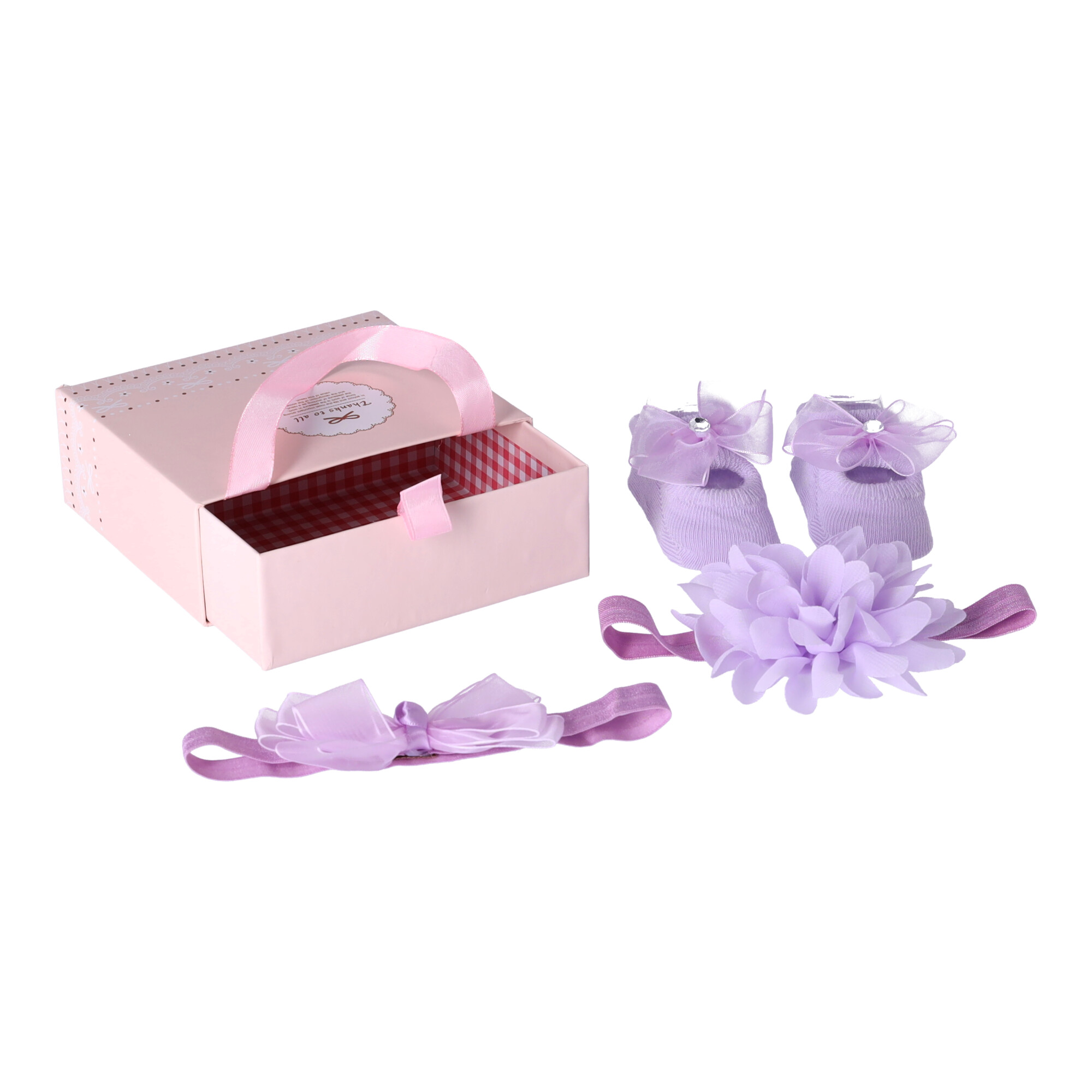 Geschenkset 3in1 für Neugeborene - lila