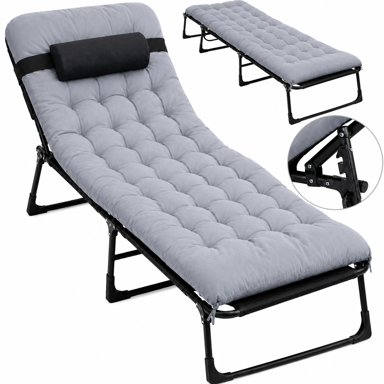 Foldable Tourist Bed BUSINESS, Field, Premium Cot - Black