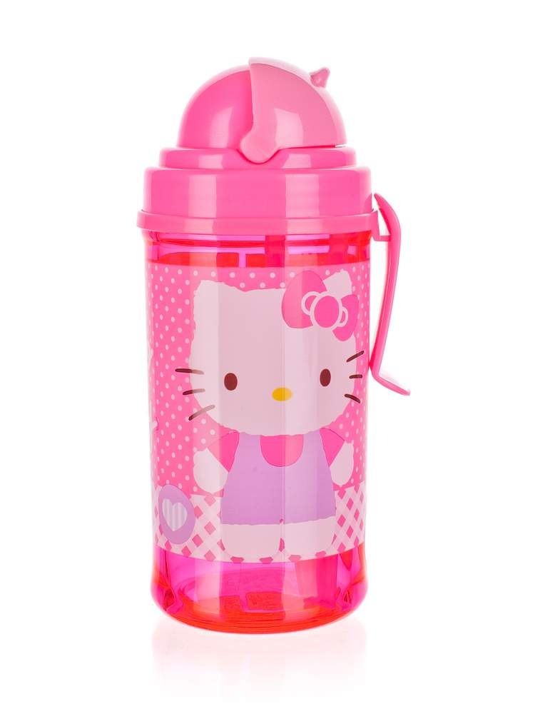 Flasche mit Strohhalm 350ml Hello