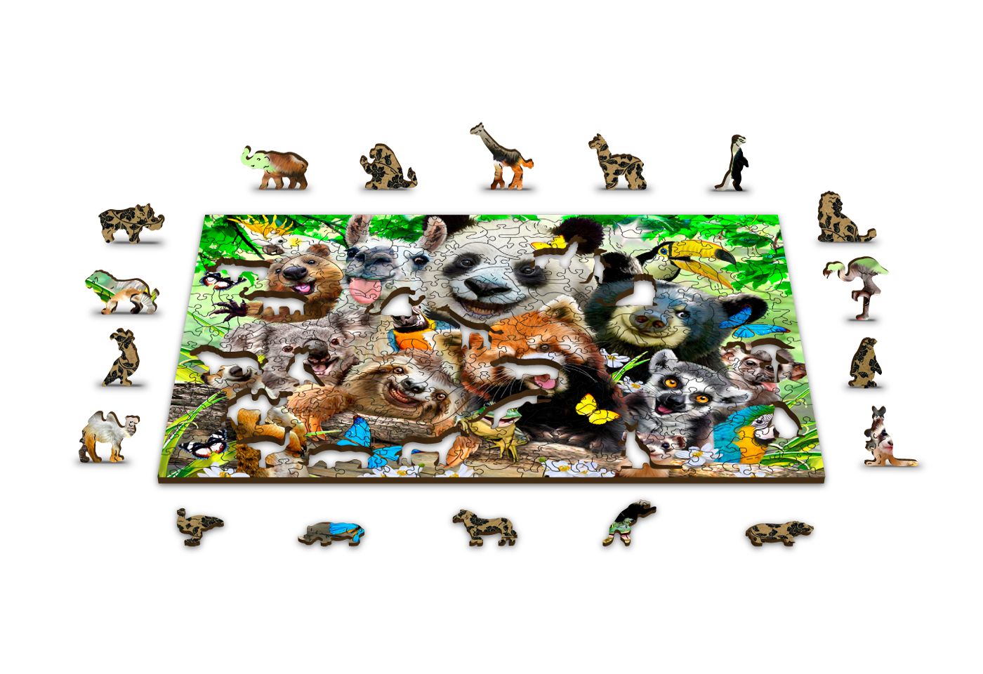 Holzpuzzle mit Figuren - Happy Selfie-Bären XL, 1010 Teile