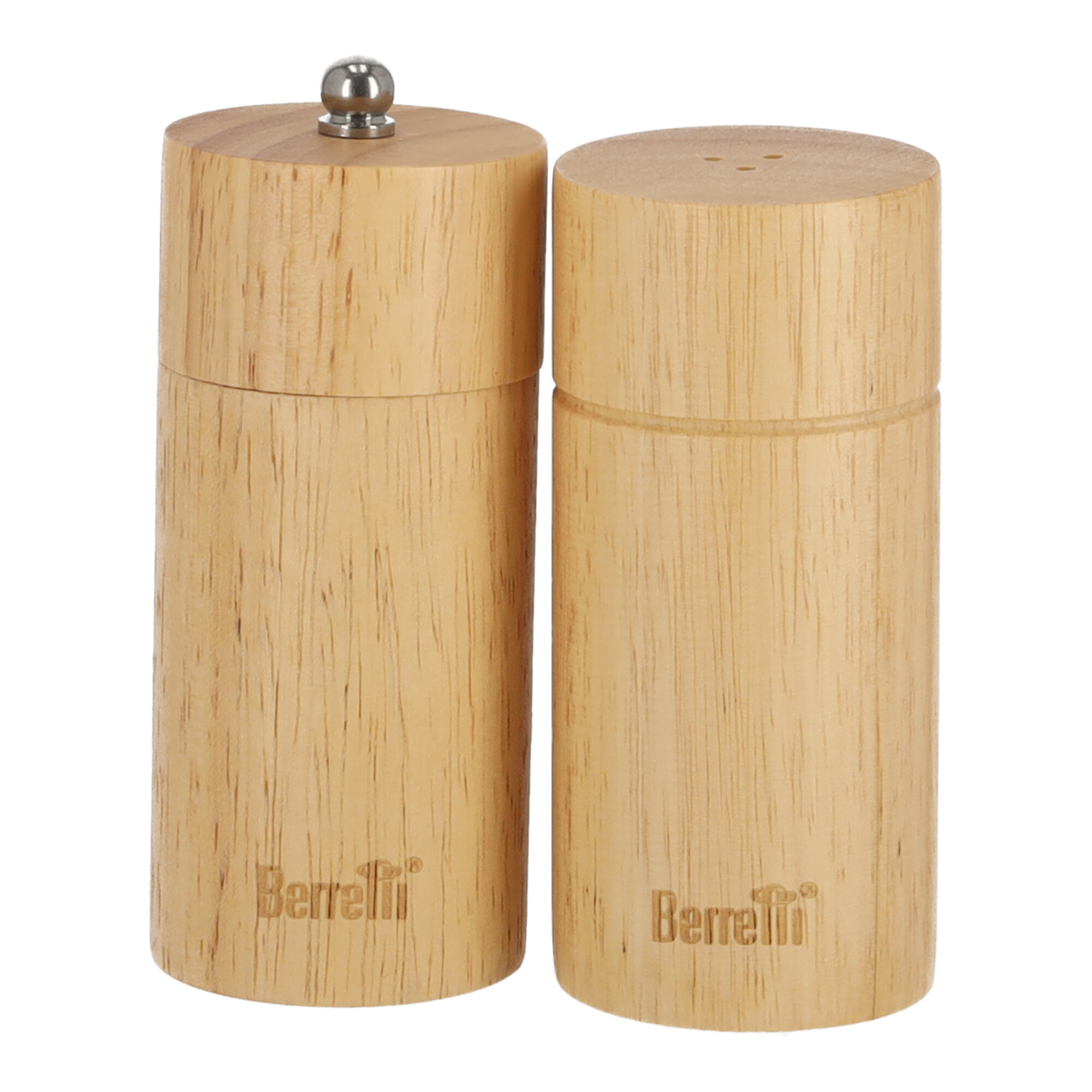 BERRETTI Salzstreuer und Pfeffermühle - Gummibaumholz 5x11 cm
