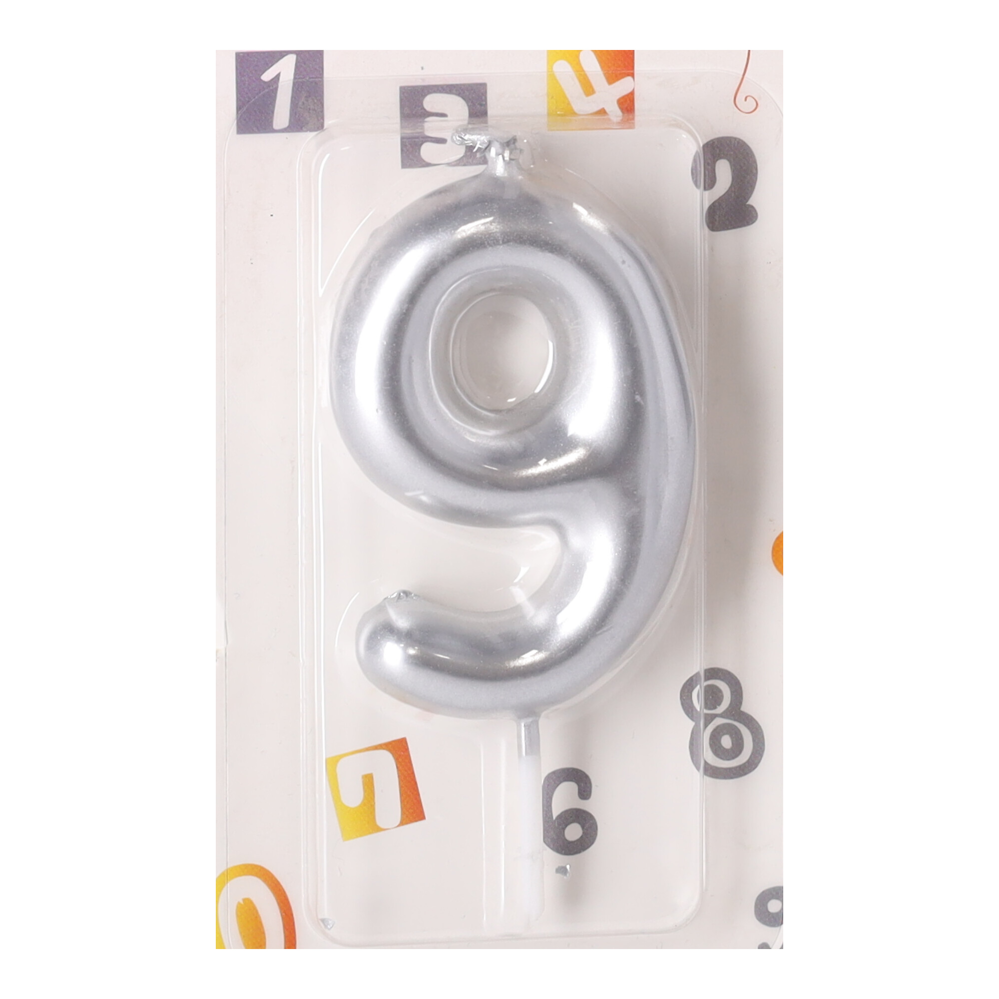 Geburtstagskerze 9 - silber