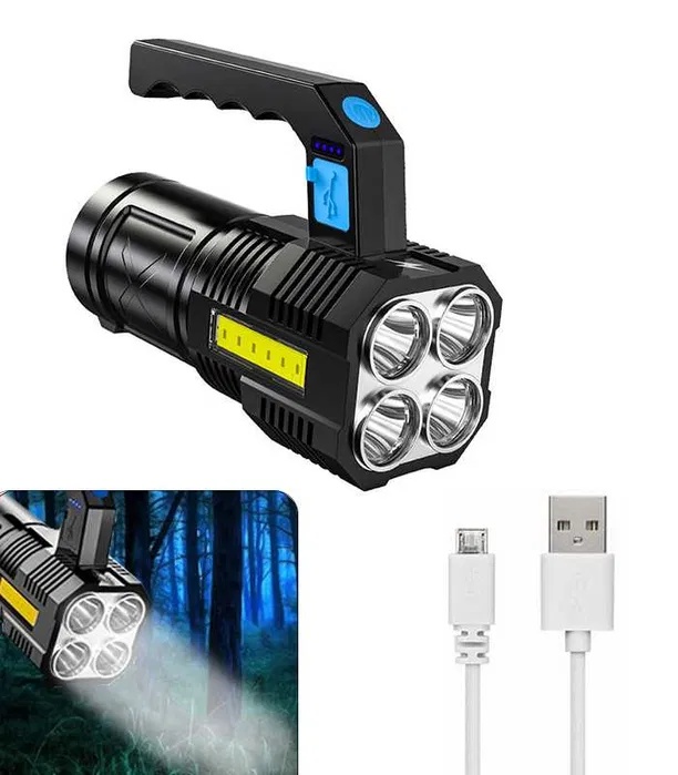 Wiederaufladbare LED-Suchlampe – Leistungsstarke wasserdichte Taschenlampe, USB-Ladung