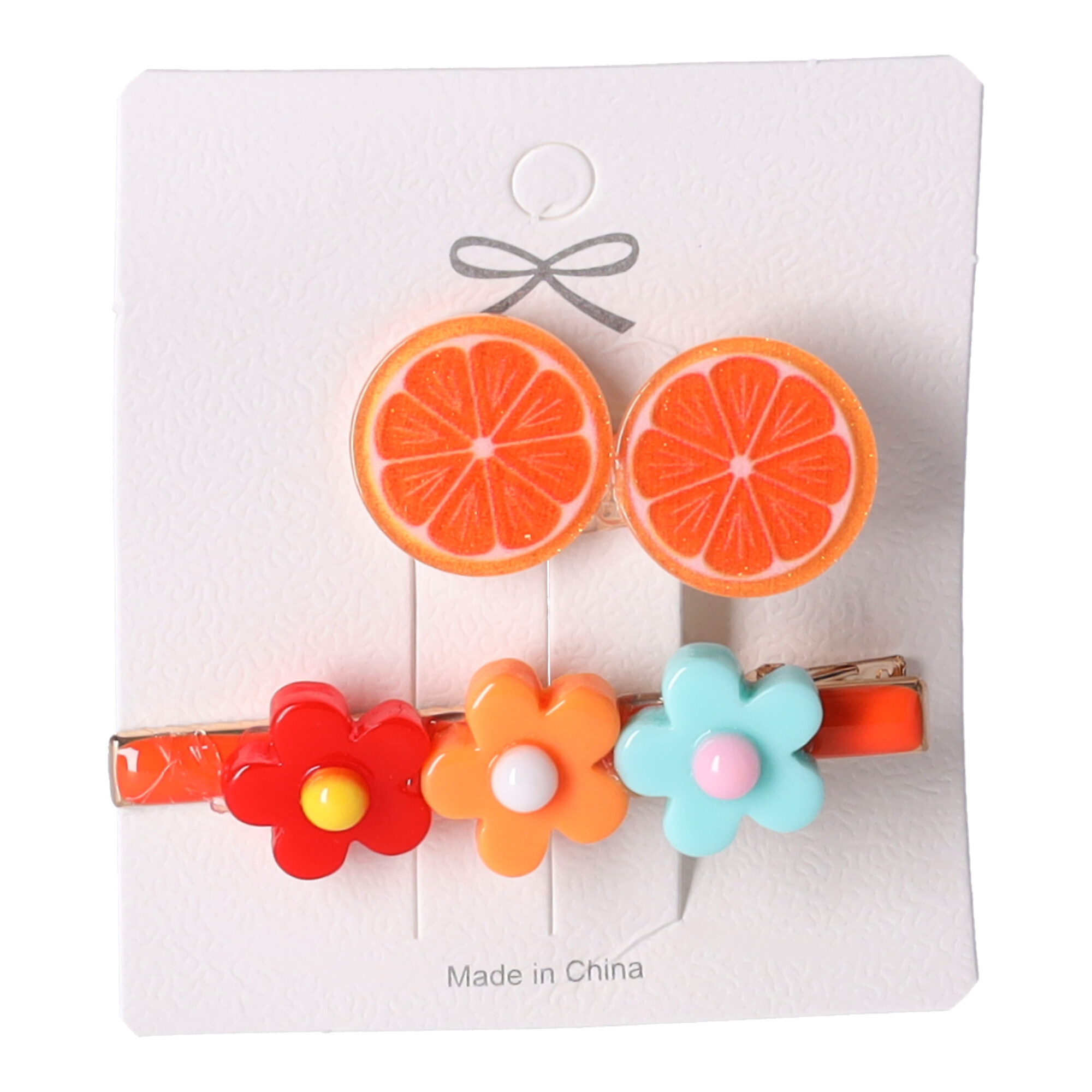 Set mit 2 Haarspangen - orange