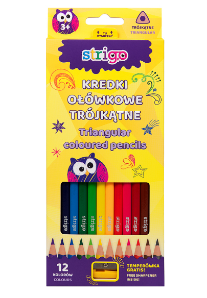 Dreieckige Buntstifte mit 12 Farben