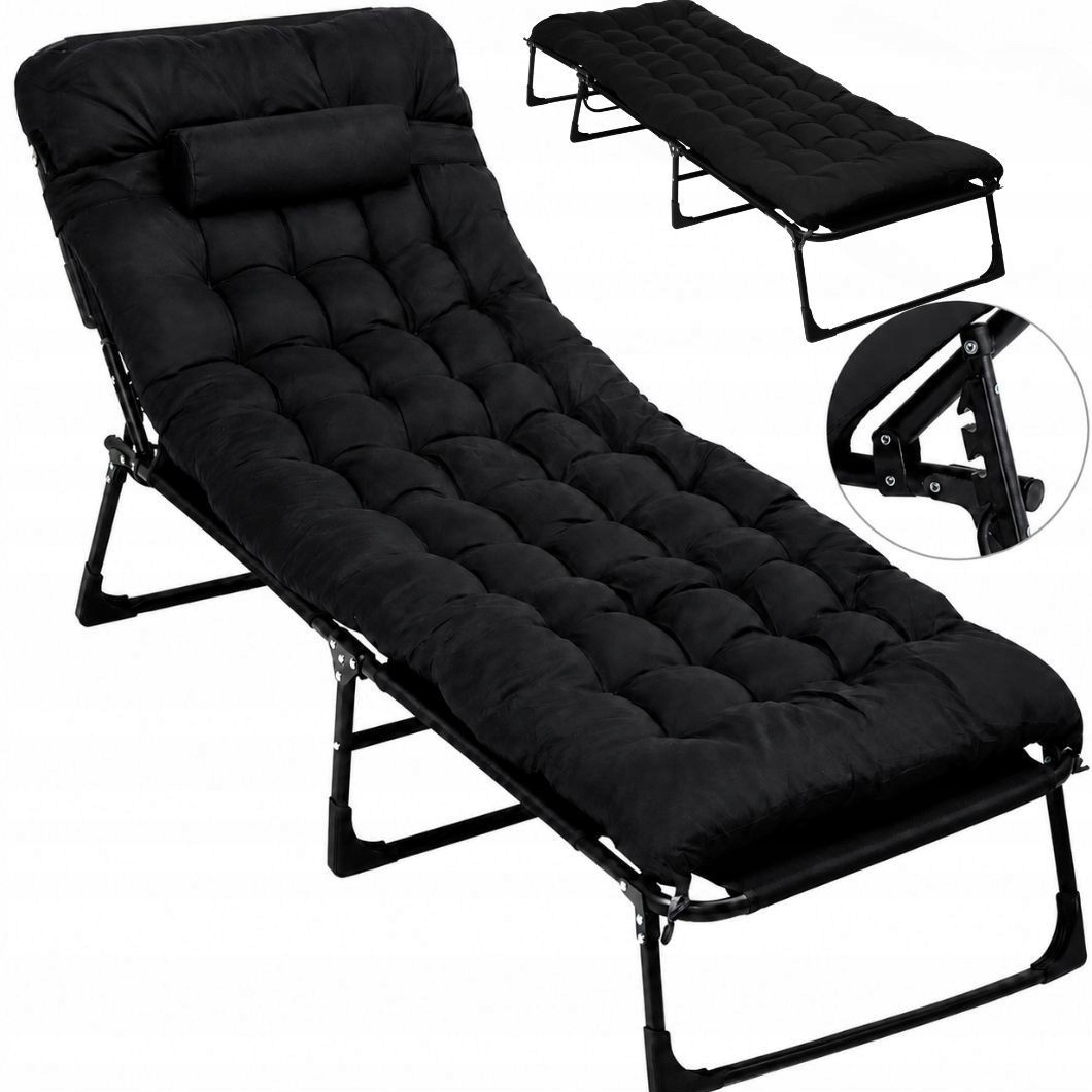 Foldable Tourist Bed BUSINESS, Field, Premium Cot - Black
