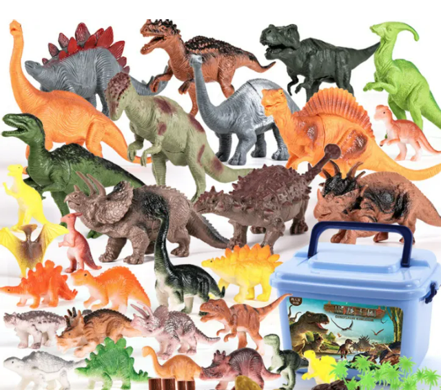 Set mit 44 Dinosaurierfiguren und praktischem Behälter