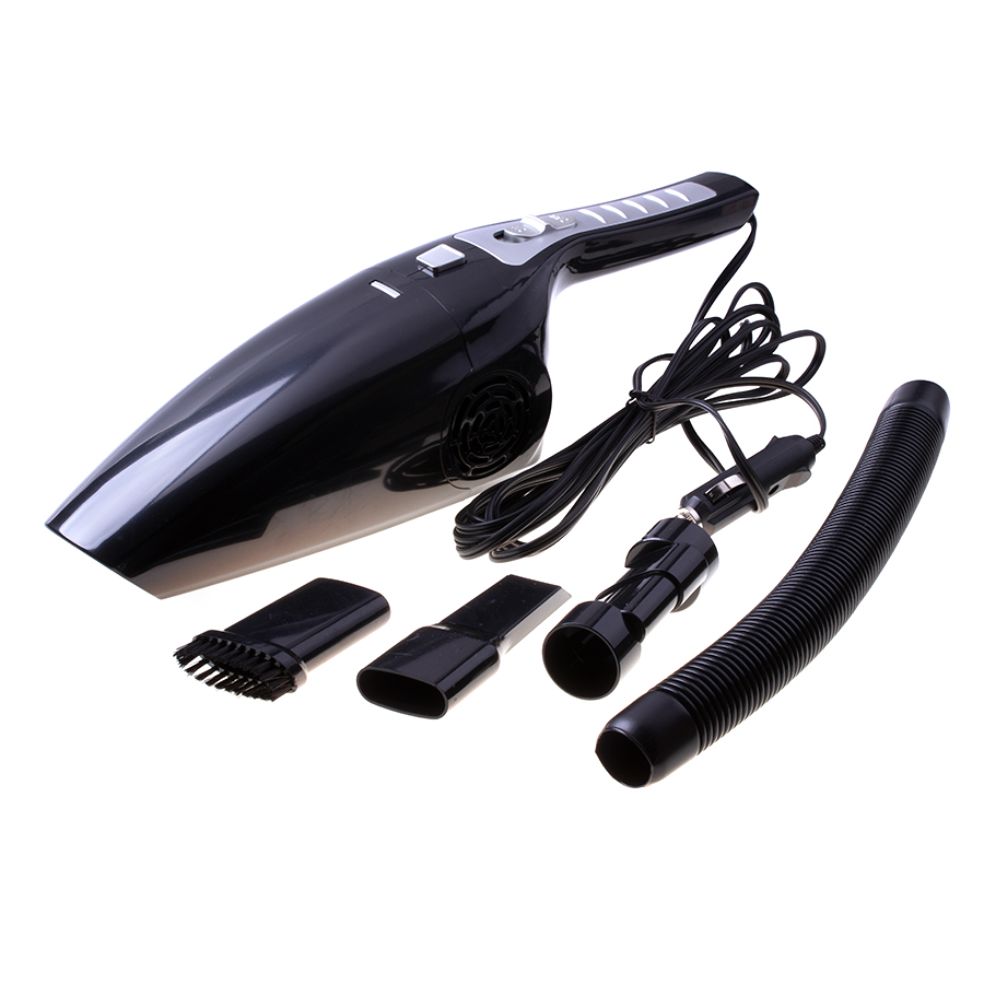 Car vacuum cleaner, bagless, handheld - black