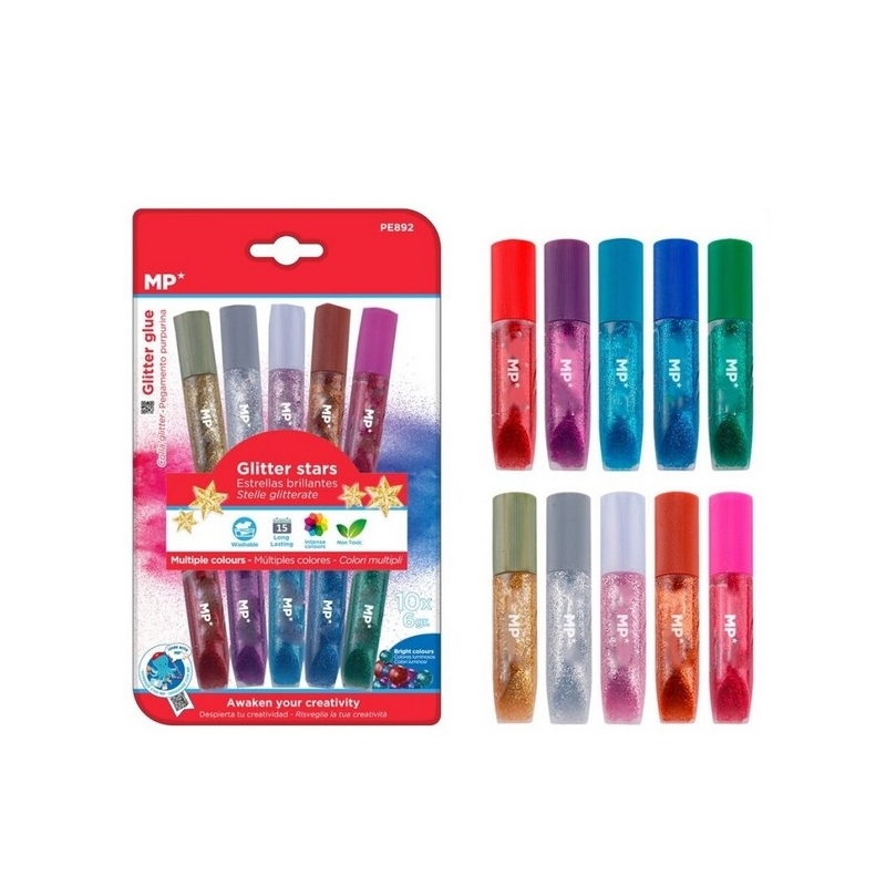Flüssiger Glitzertkleber 10 Farben / 6 gr.