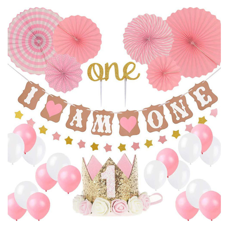 Set Geburtstagsballons für Mädchen - rosa