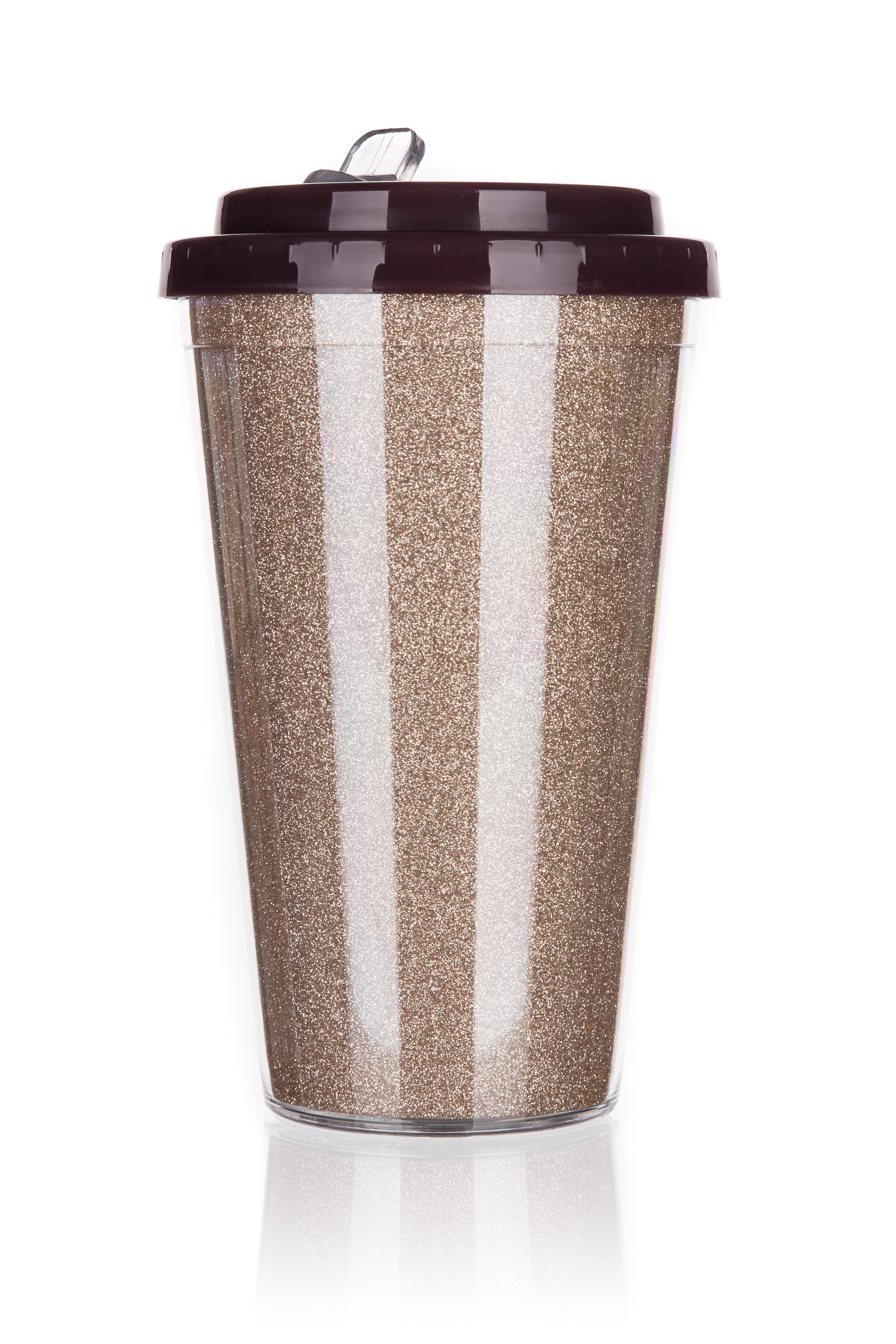 GLITTERS doppelwandiger Reisebecher 500 ml, hellbraun