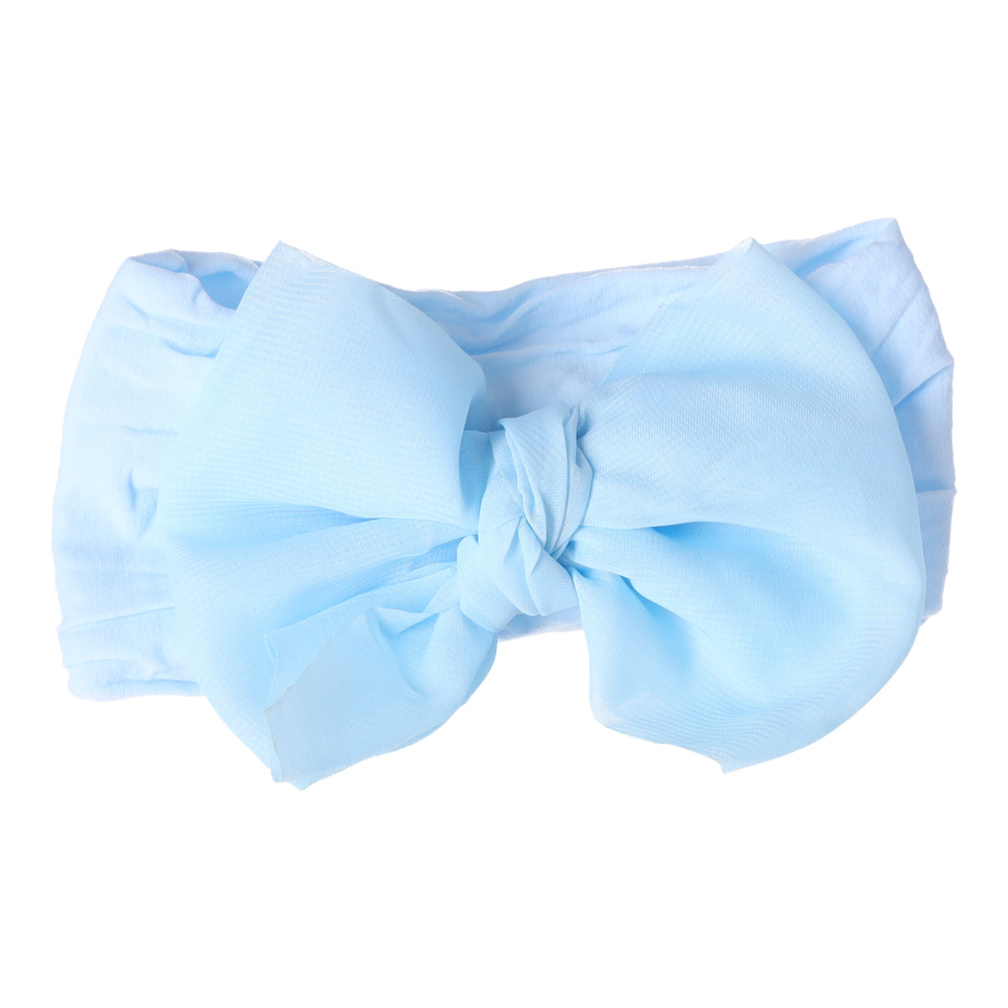 Baby-Stirnband mit Schleife - grau, breit