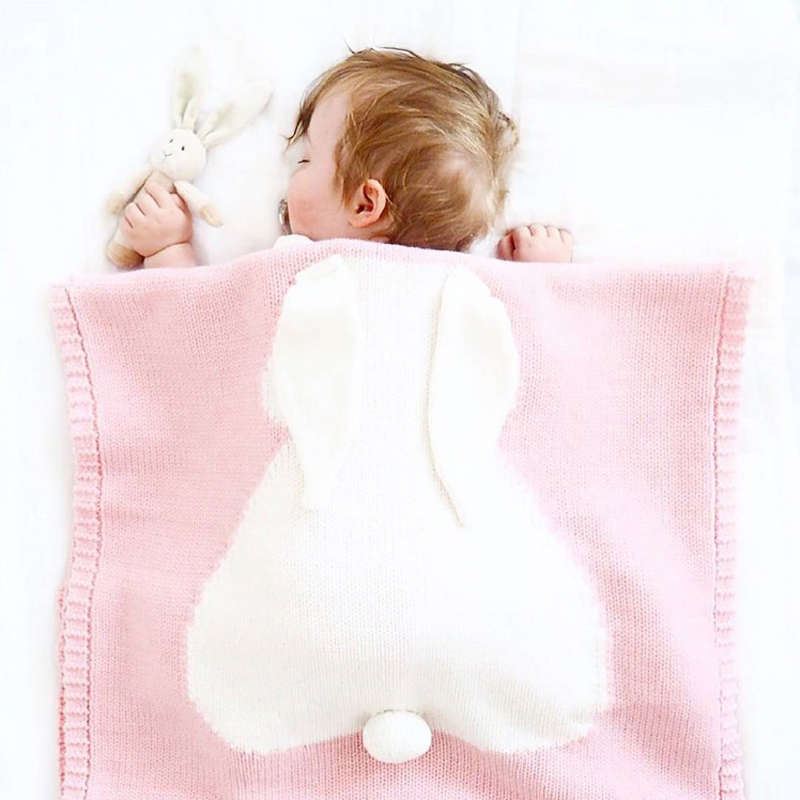 Babydecke - Hase, rosa