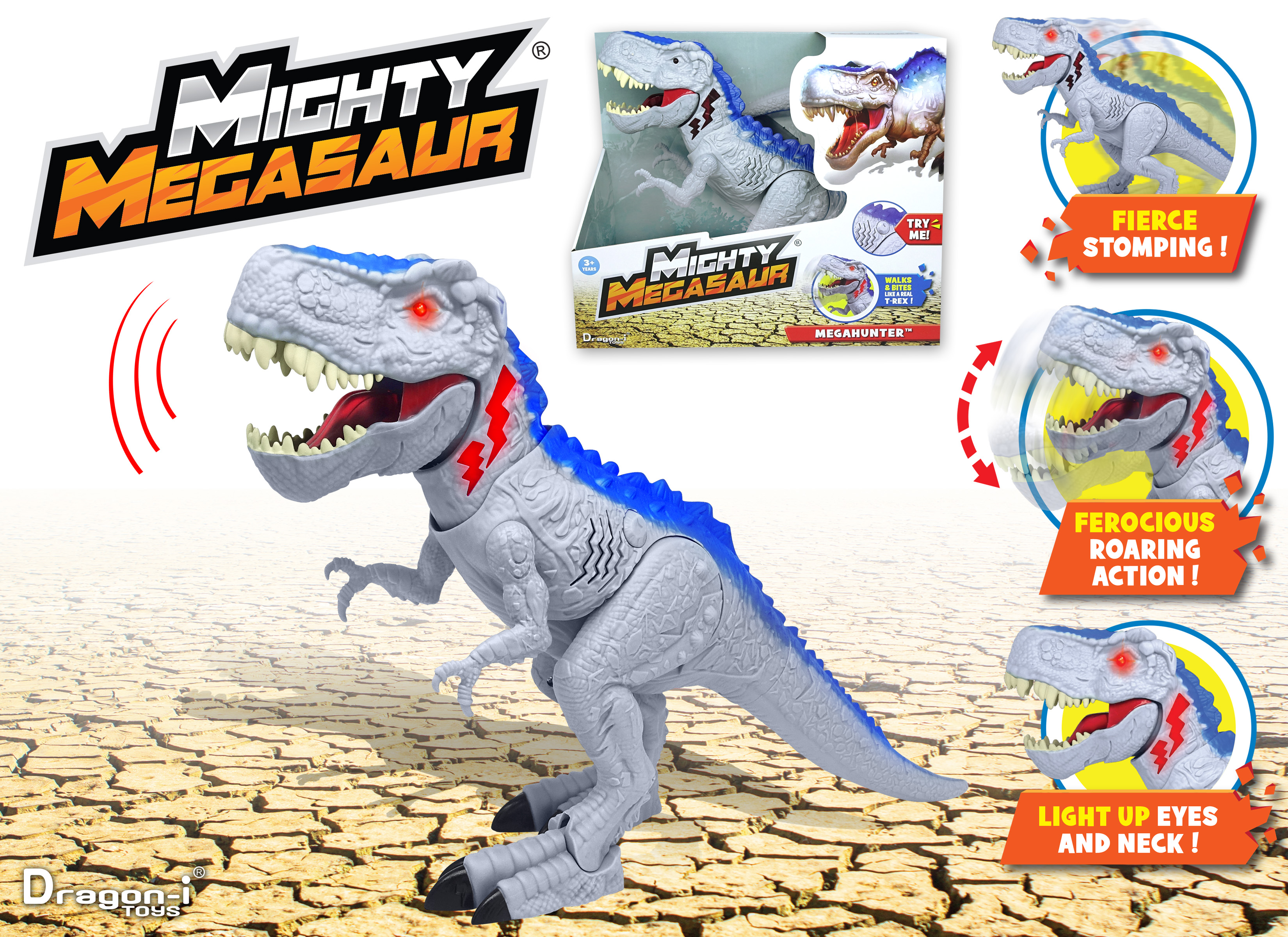 Mighty Megasaur Megahunter Grau Blau