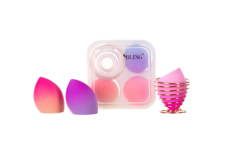 Beauty Blender Box Ombre - Set aus 3 Make-up Schwämmen + Ständer für BLING Schwämme, Typ II
