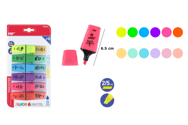 Set von Textmarkern 12 Stück