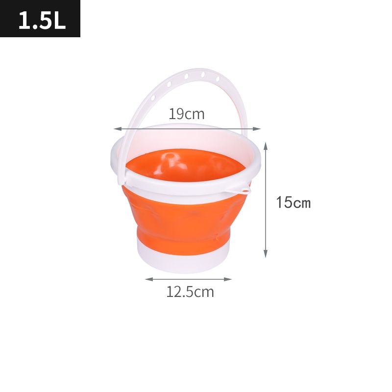Faltbarer Silikoneimer 1,5L - orange-weiß