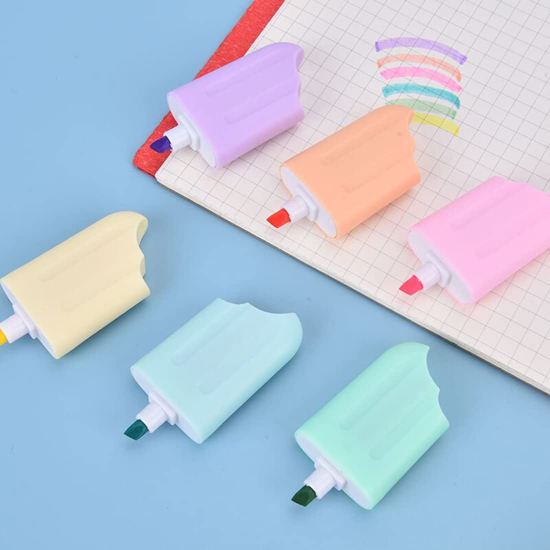 Set mit Mini-Textmarkern in Eisform - 6 Stück