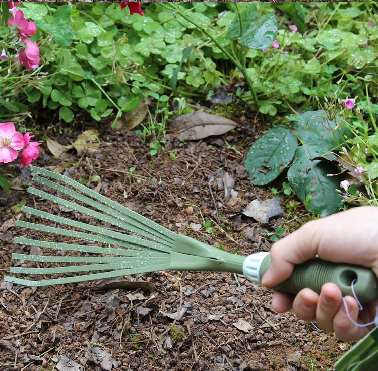 Mini-Gartenrechen, 9 Zinken