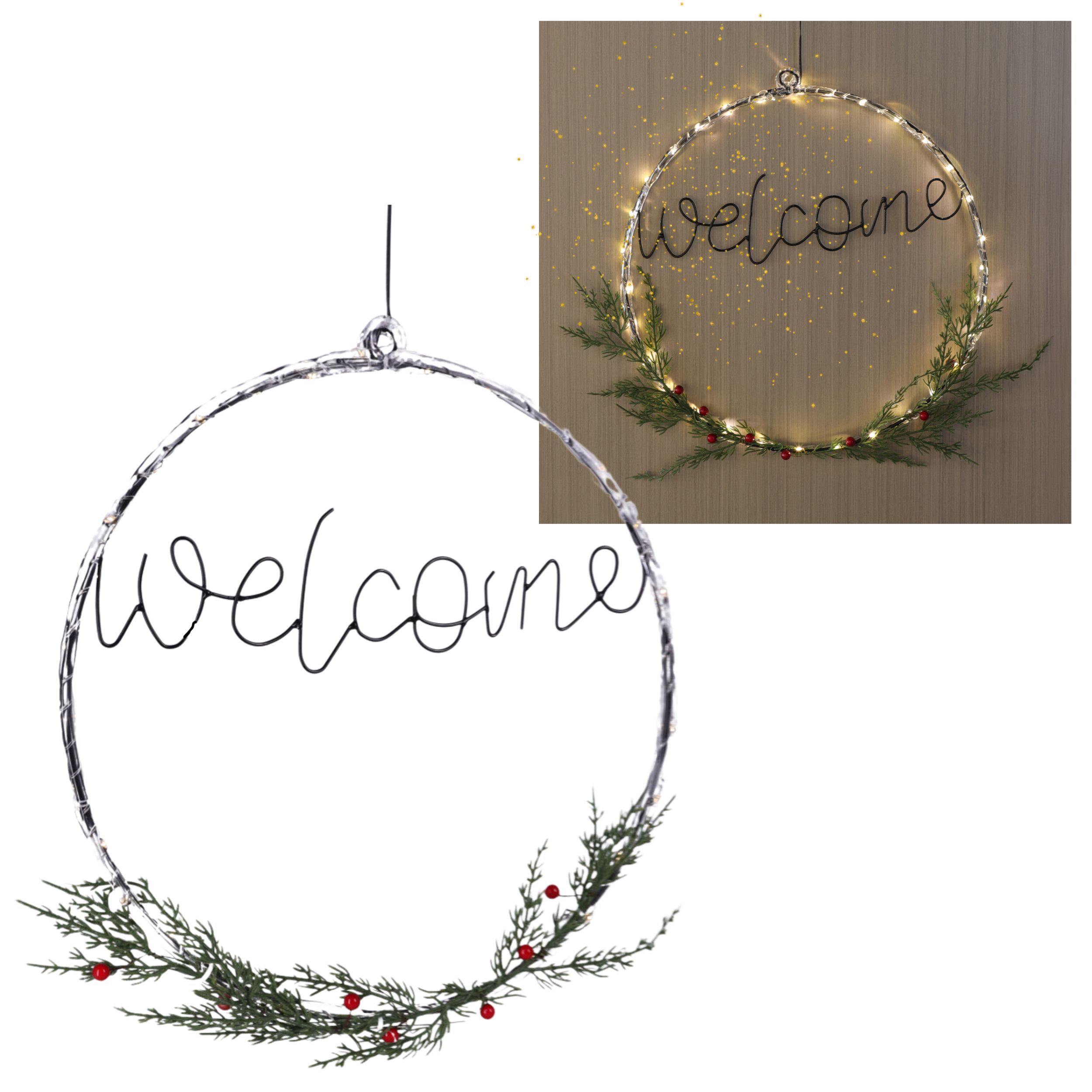 LED Kranz "WELCOME"