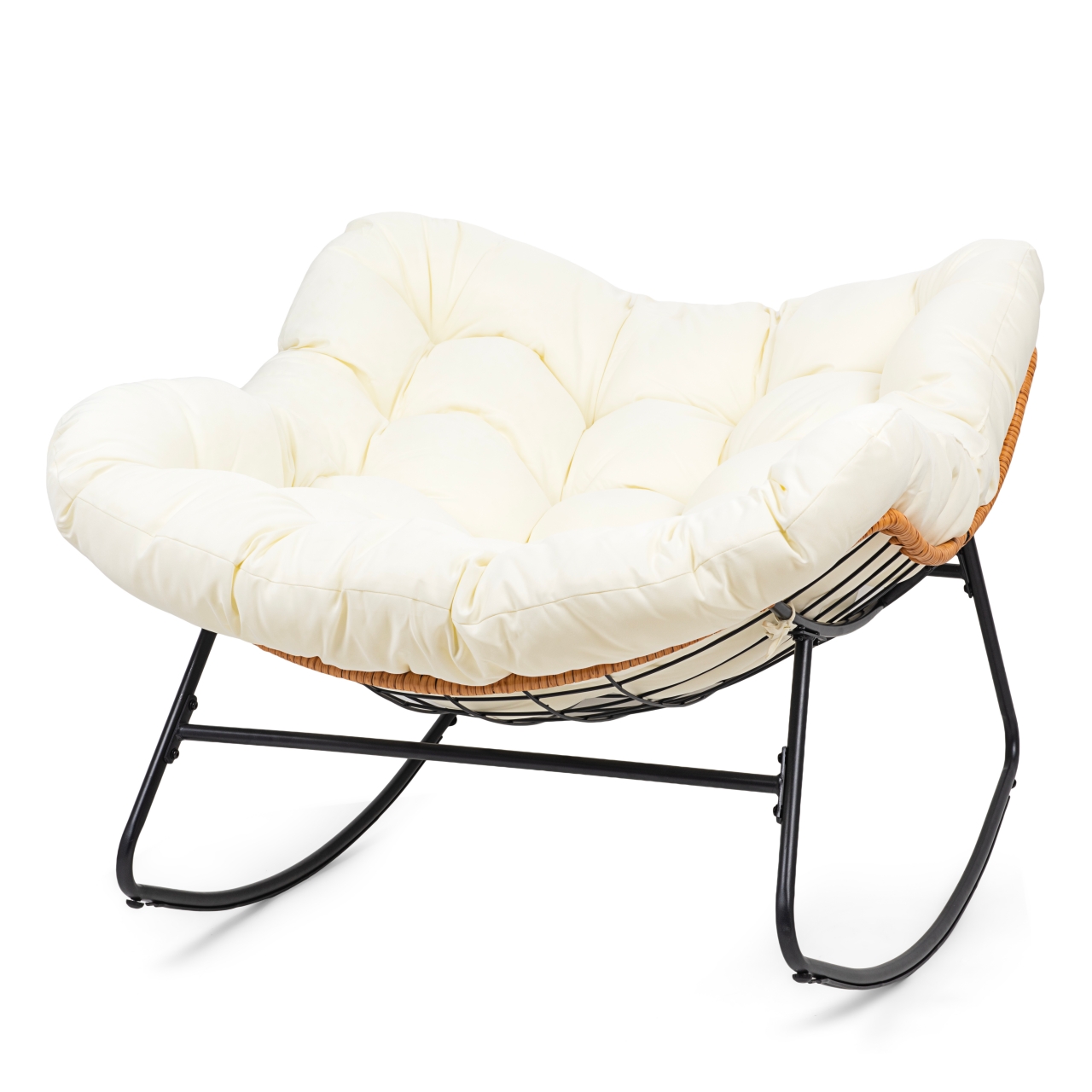 Skandinavischer XL Schaukel-Ei-Sessel – Beige