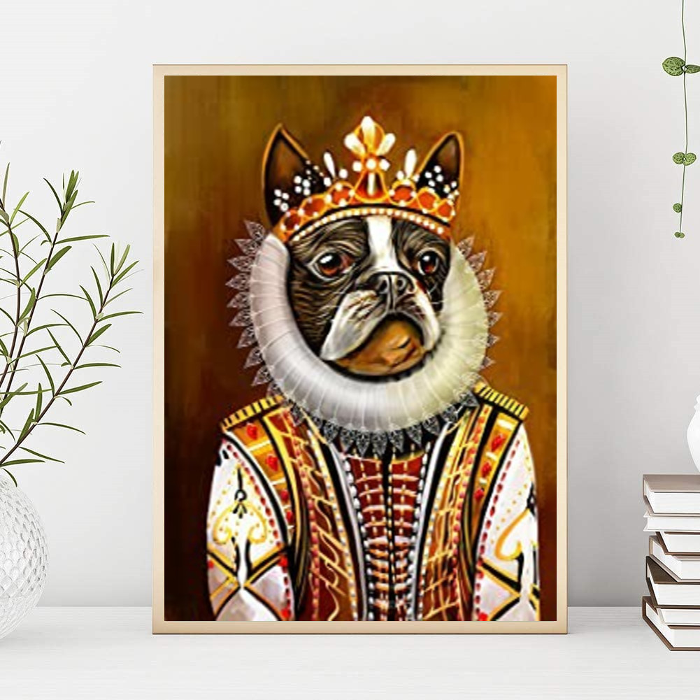 Diamantstickerei / 5D Bild / Diamantmosaik / Diamantmalerei - Hund, Größe 40x50 cm