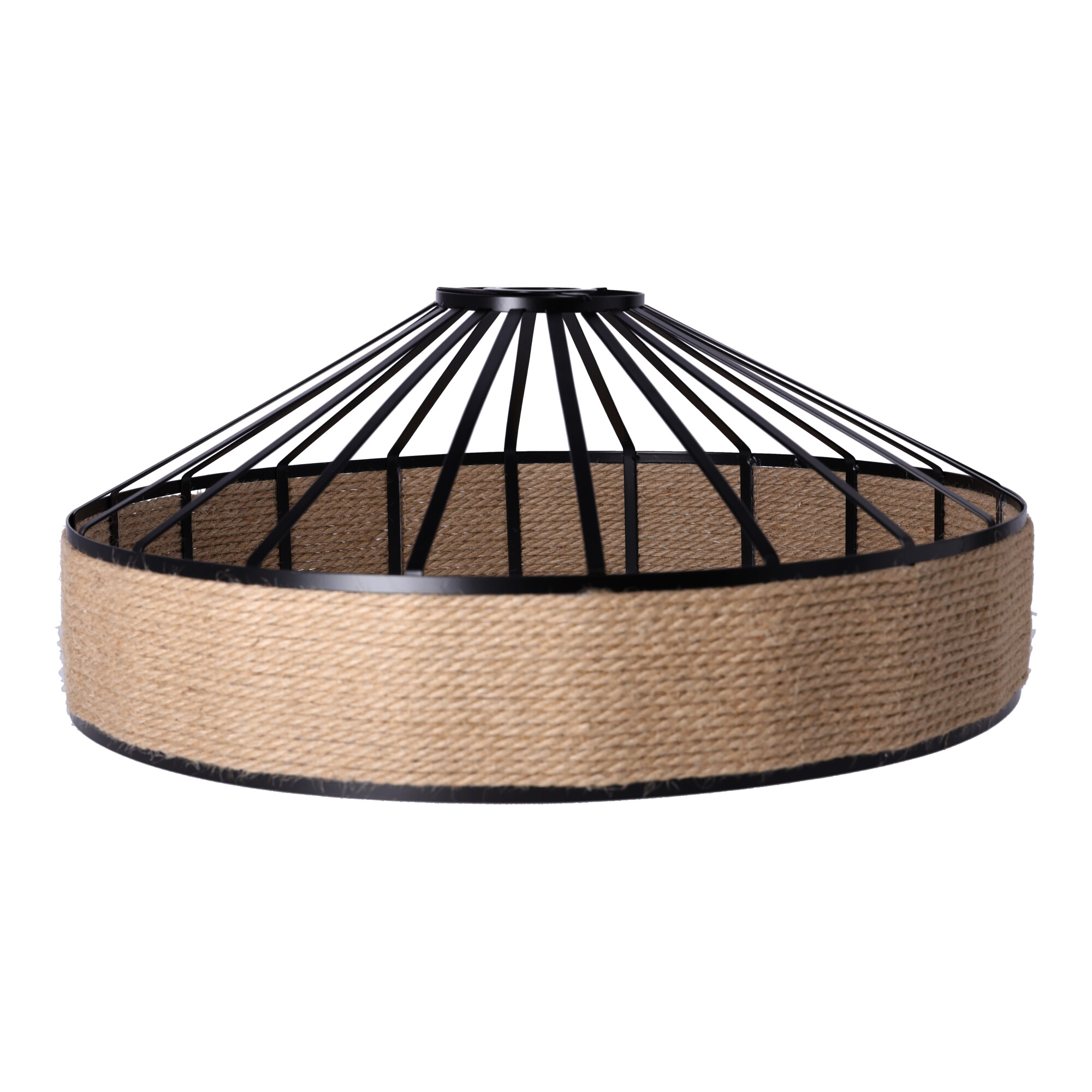 Hängeleuchte aus Hanfseil an Kette - Durchmesser 40 cm