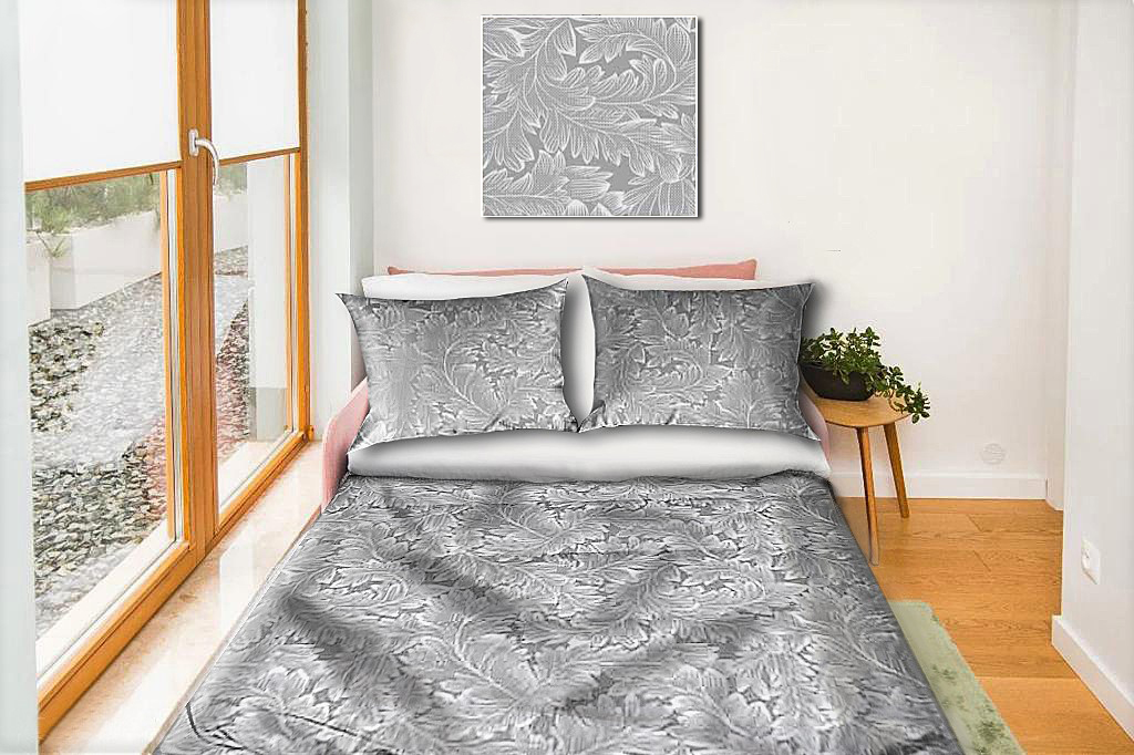 Baumwoll-Bettwäsche-Set 160x200 cm - grau