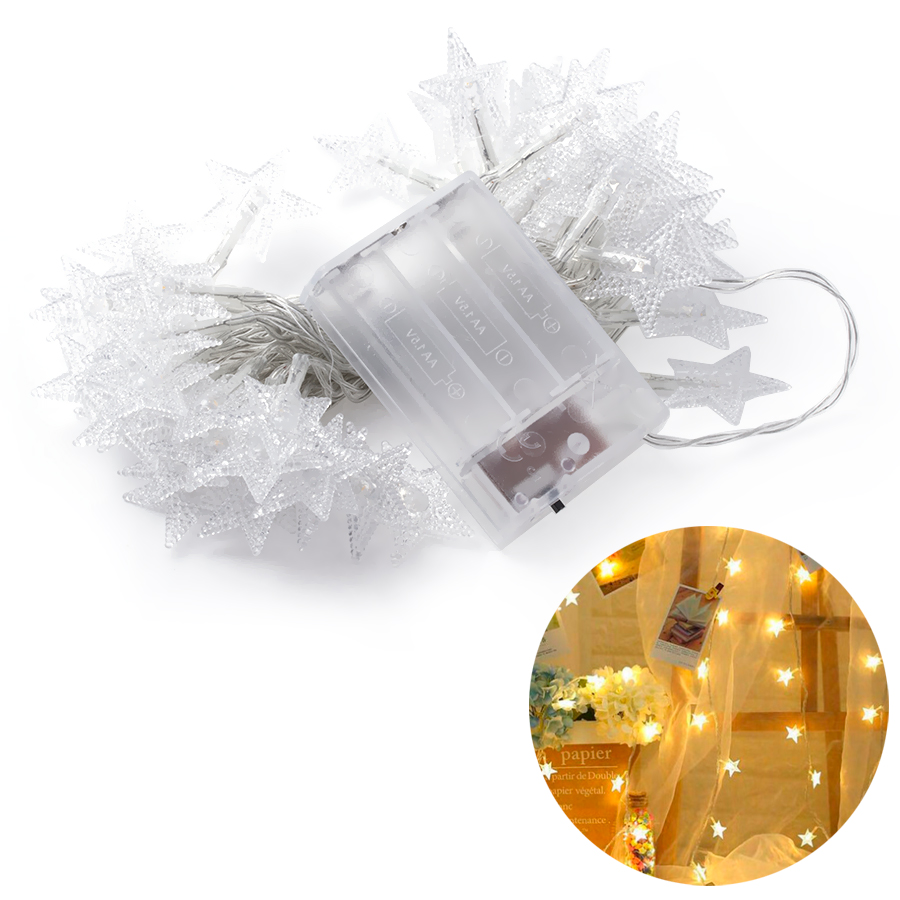 Girlande, LED-Lichterkette - Sterne 5m