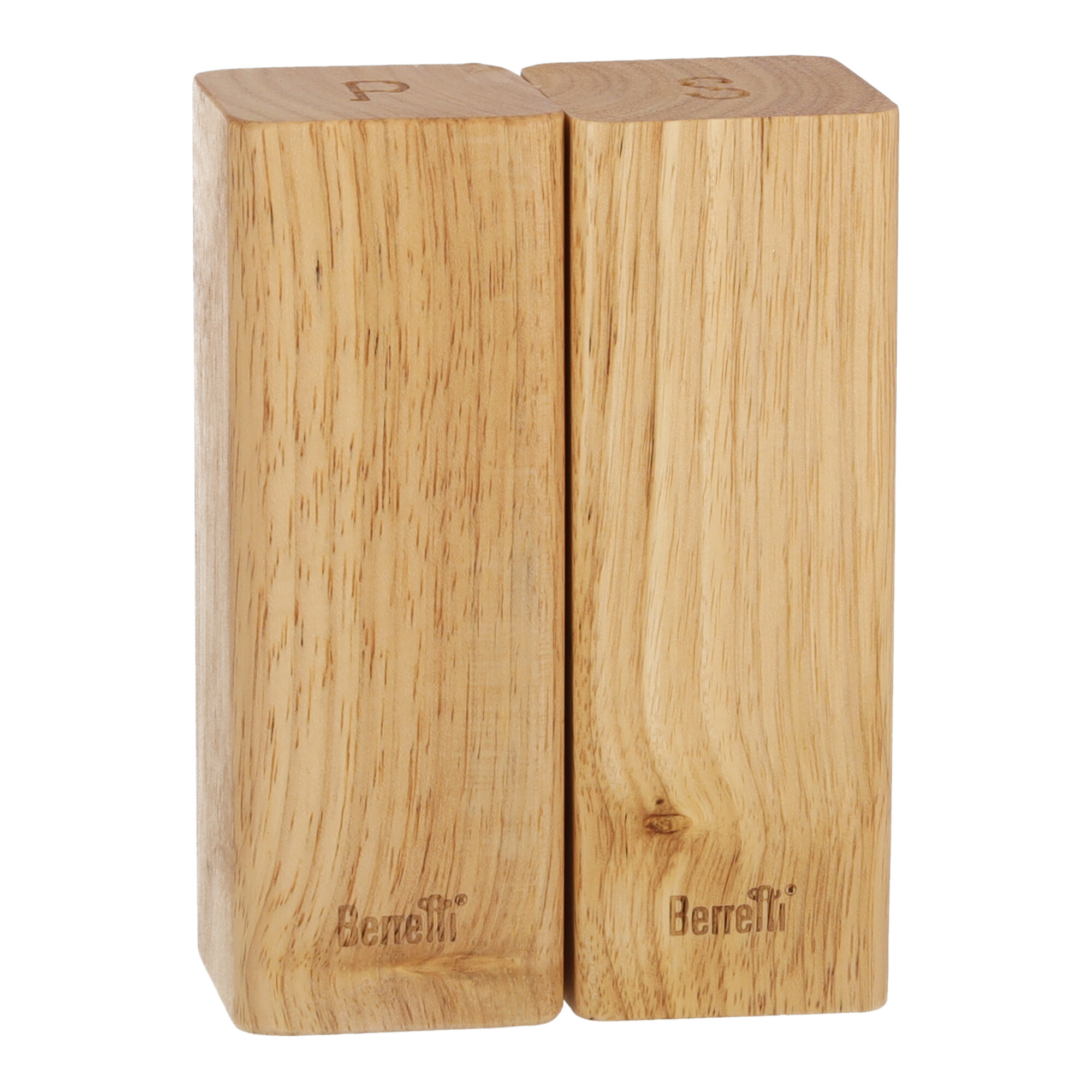 BERRETTI Salz- und Pfefferstreuer - Gummibaumholz 5,5x5,5x15 cm