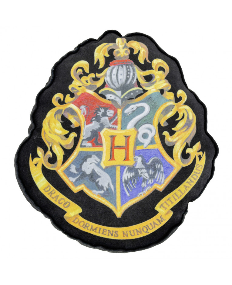 Harry Potter Kissen - Hogwarts Wappen, schwarz 37x32x5 cm LIZENZIERT, ORIGINALE PRODUKT