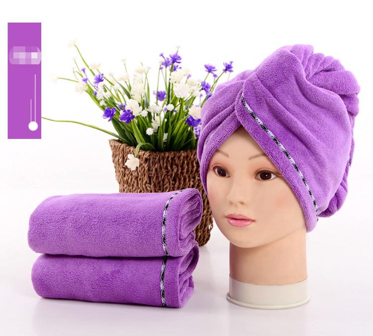 Super absorbent hair towel microfiber turban Violet