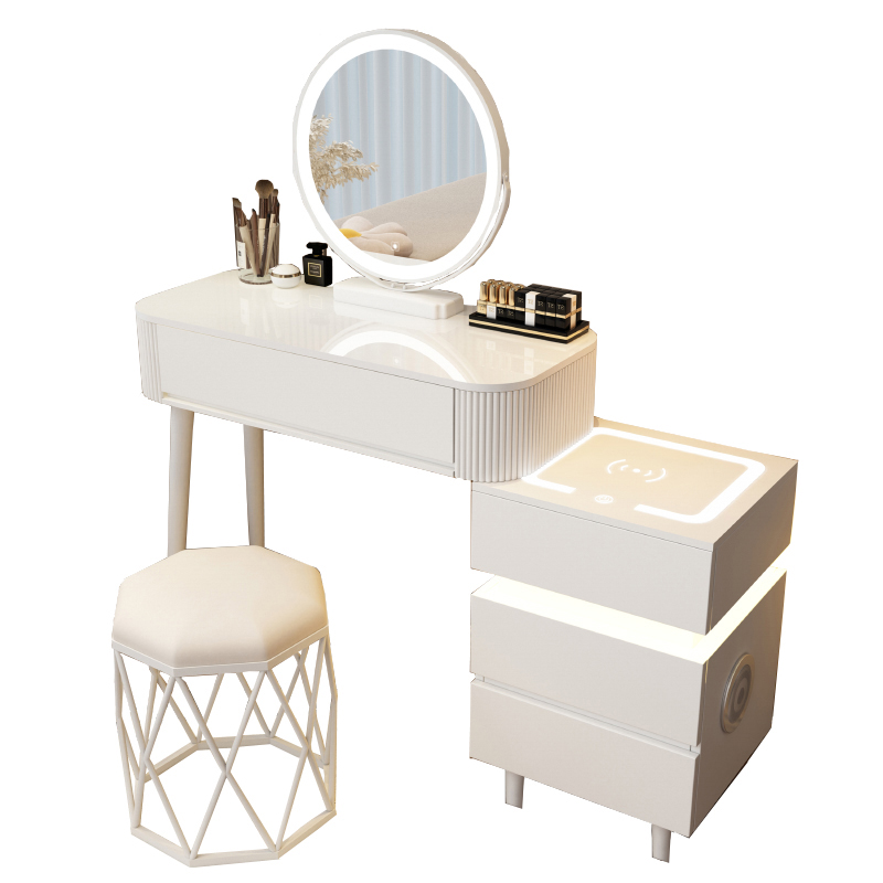 LED Schminktisch Eliza – Weiß – 80 cm Tischplatte