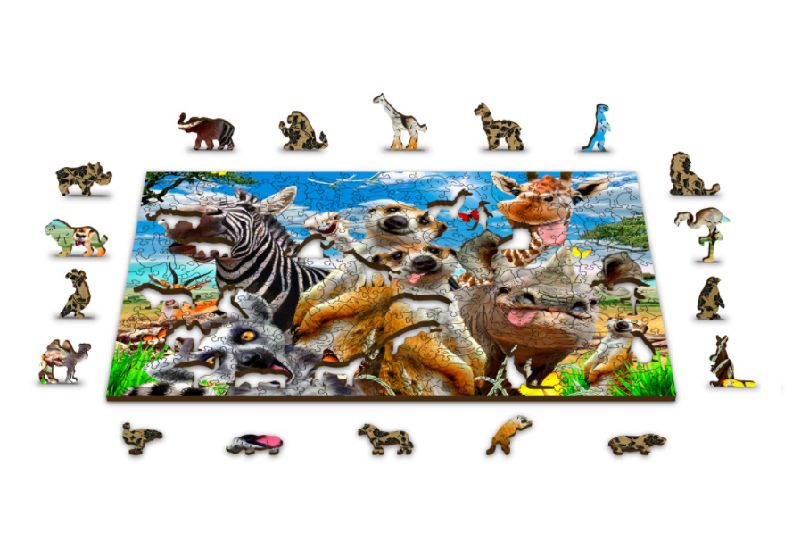 Holzpuzzle mit Figuren - Willkommen in Afrika M 150 Teile