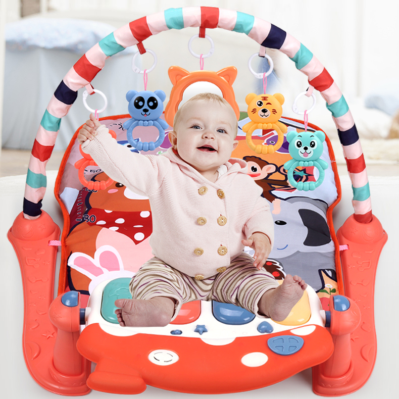 Lernmatte für Babys mit Klavier - orange