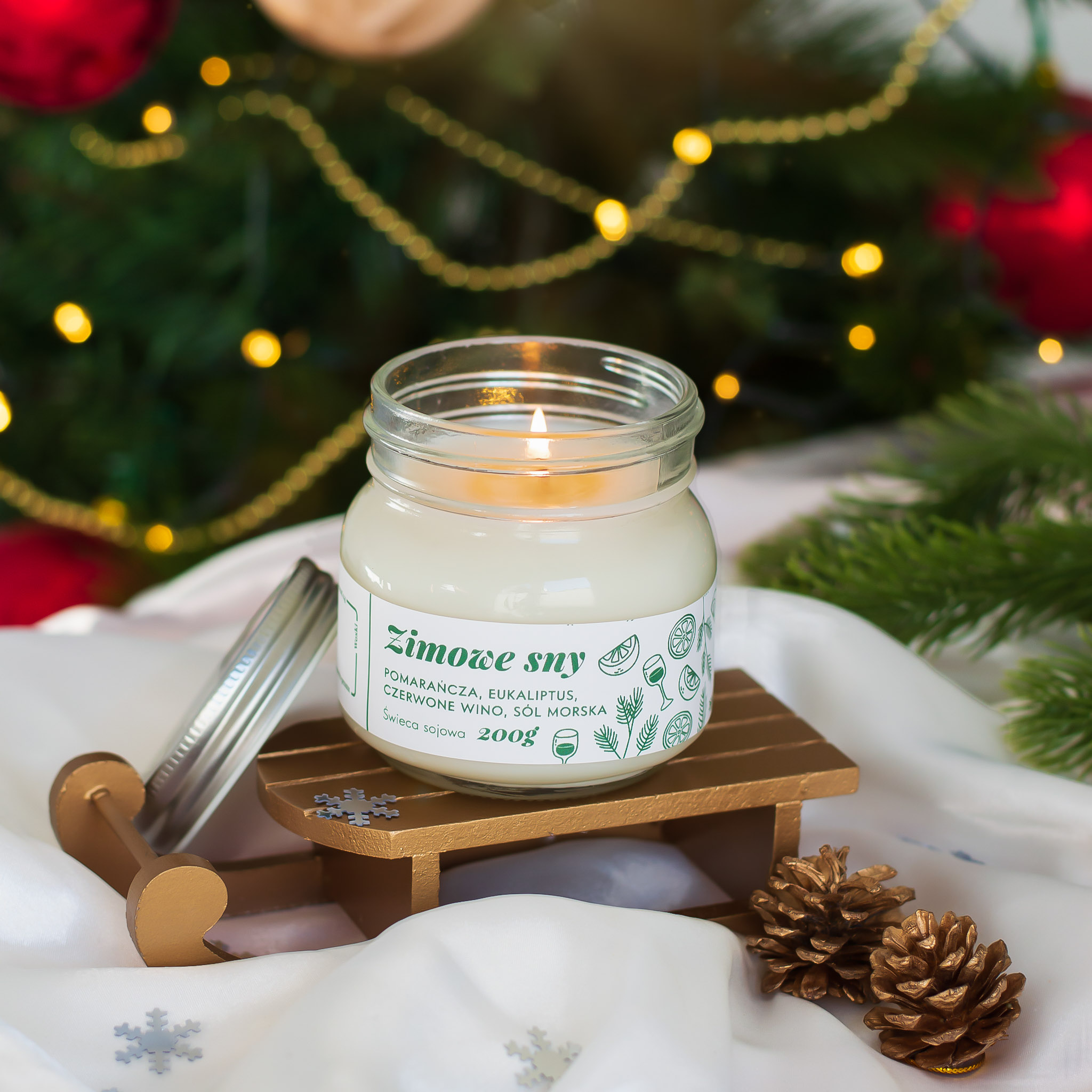 Duftkerze Premium - Winterträume / Polnisches Produkt