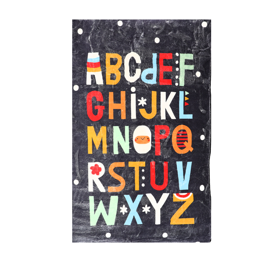 Teppich, Baby-Krabbelmatte, 140 x 80 cm, Alphabet, Dunkelblau