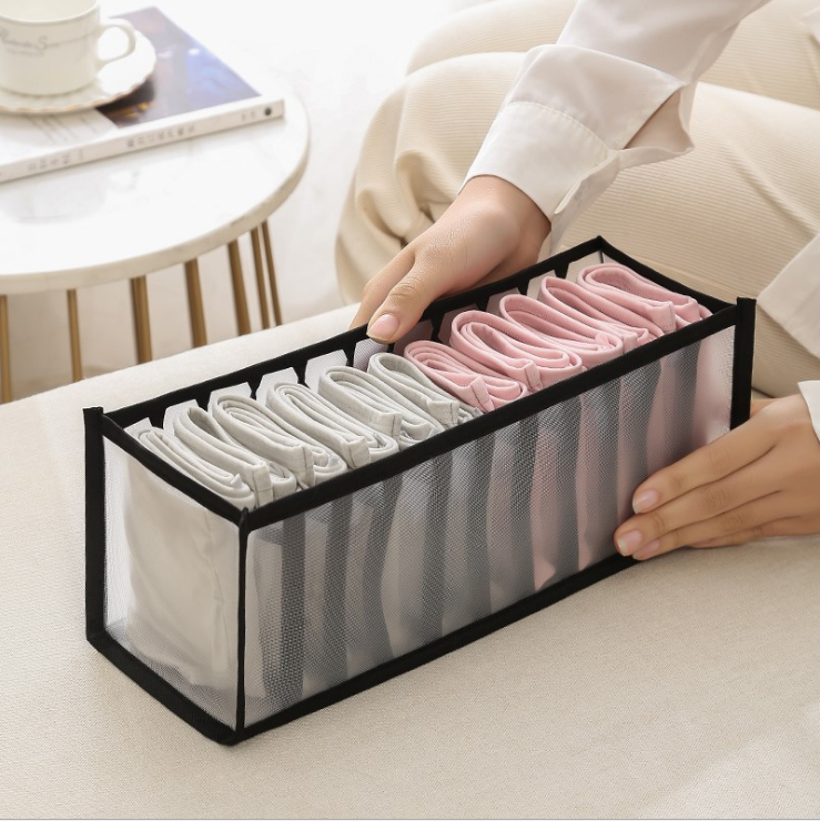 Kleiderschrank-Organizer 11 Fächer für Unterwäsche – schwarz