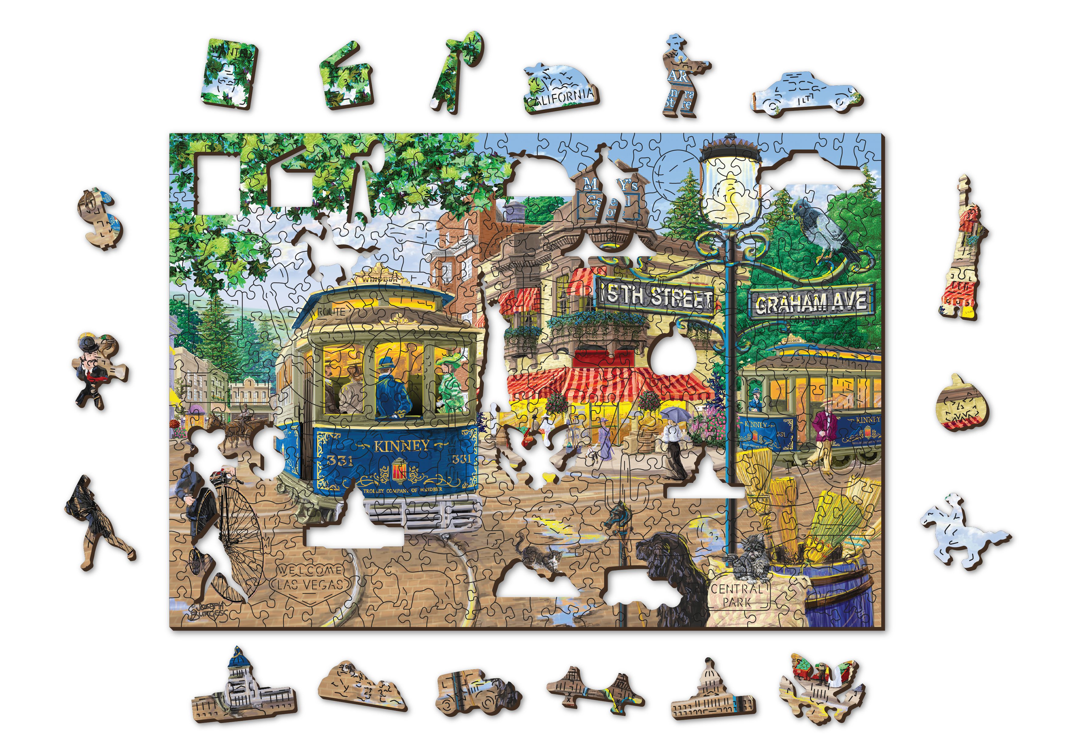 Holzpuzzle mit Figuren - Victorian Street Größe XL, 1010 Teile