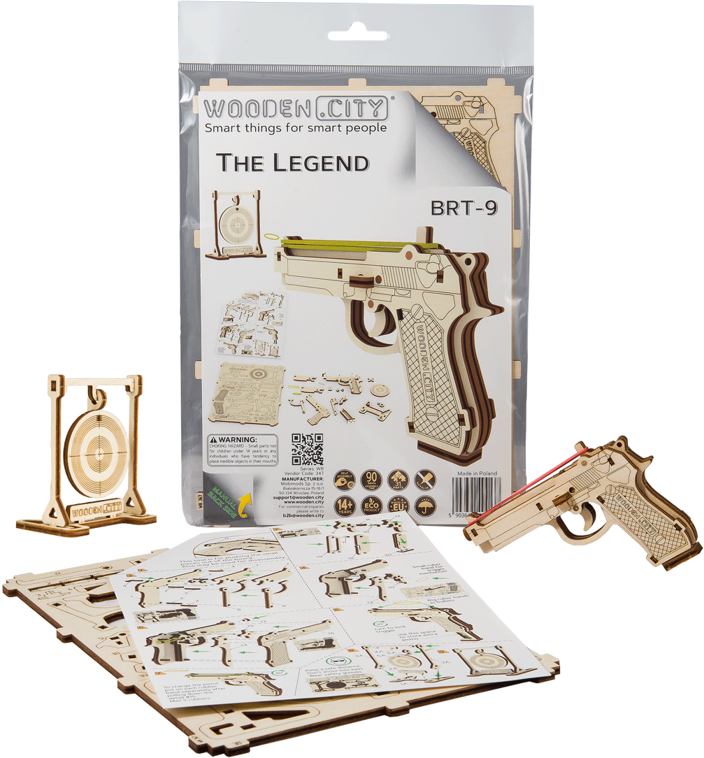 Holz 3D Puzzle - Pistole The Legend BRT-9
