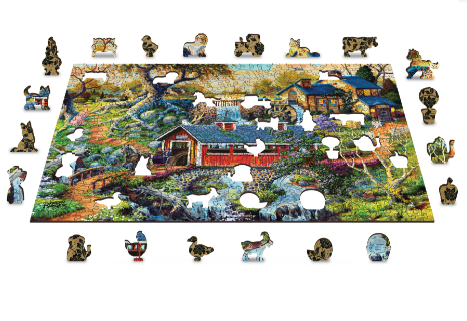 Holzpuzzle mit Figuren - Landbrücken