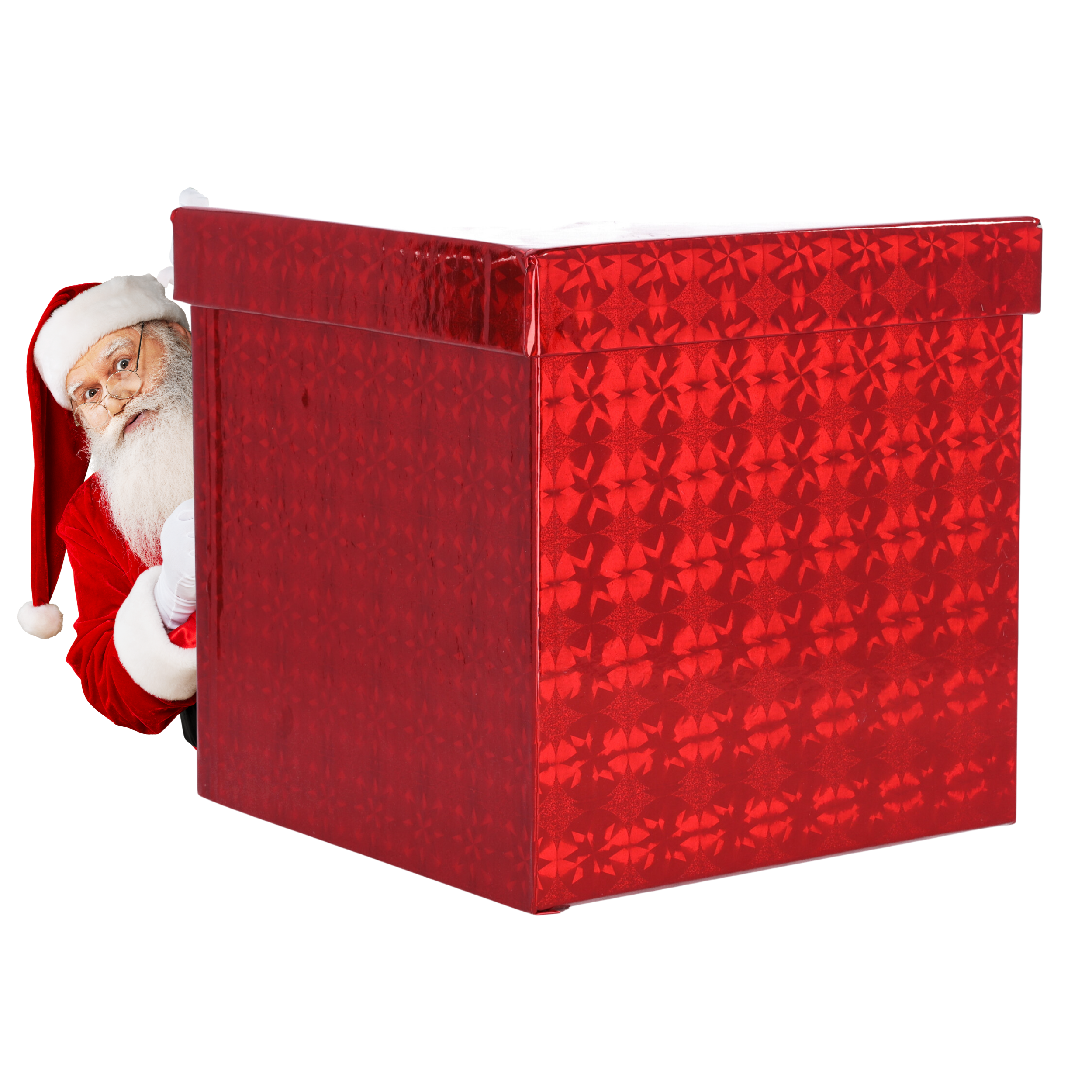 Geschenk quadratische Box - rot 12,5x12,5 cm