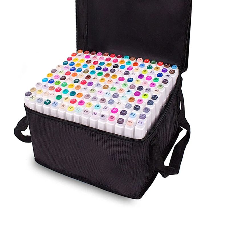 Double-sided marker set in a bag of 168 pieces