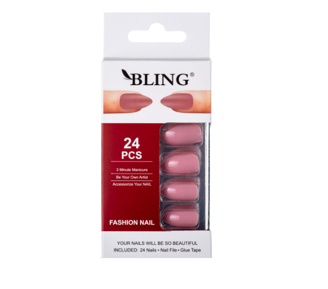Künstliche Nägel, Tipsy BLING Fashion Nail - dirty pink