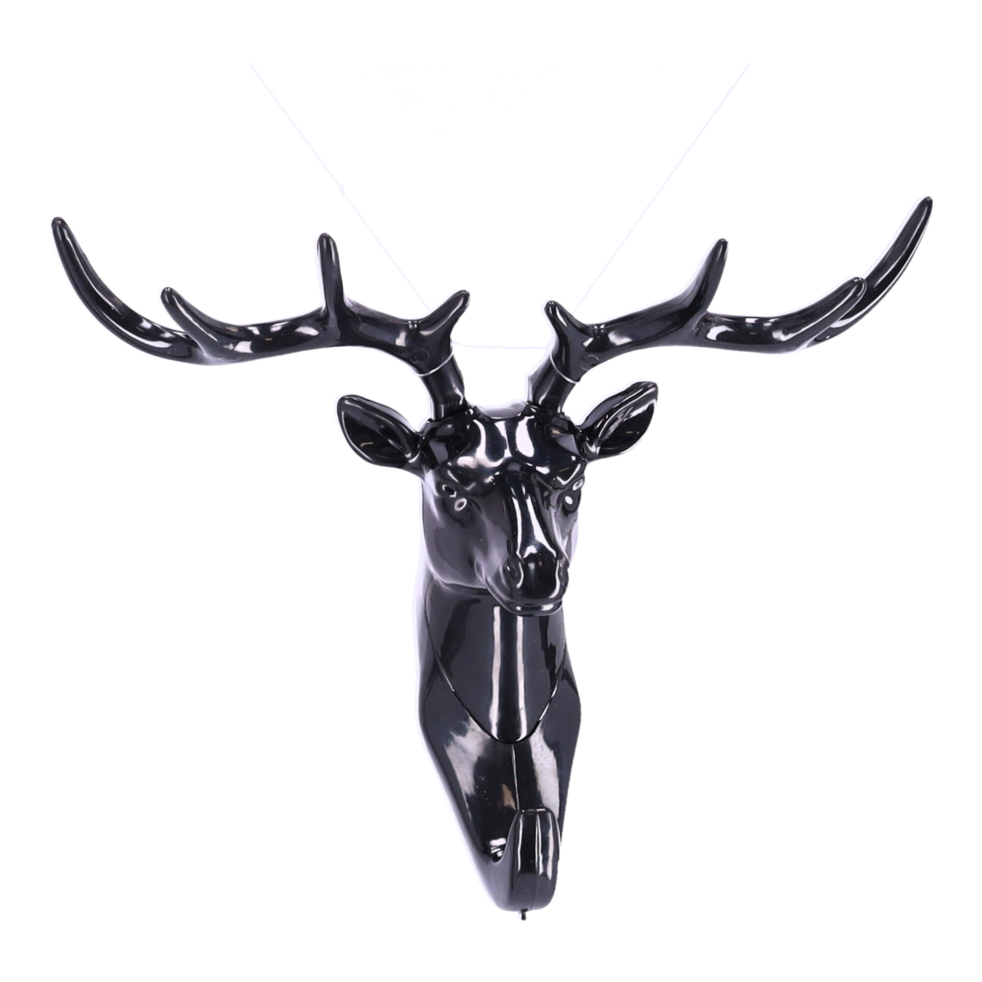 Wandhaken aus Geweih in Form eines Aufklebers - schwarz