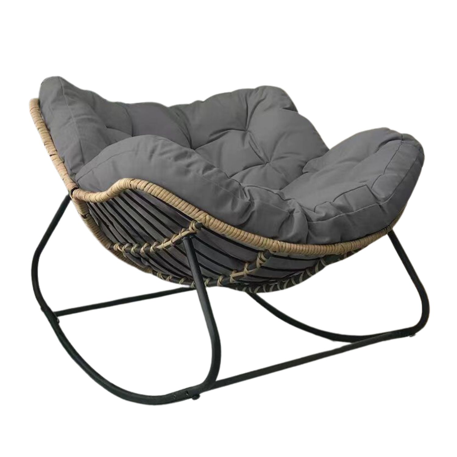 Moderner skandinavischer grauer Schaukelstuhl Cocoon