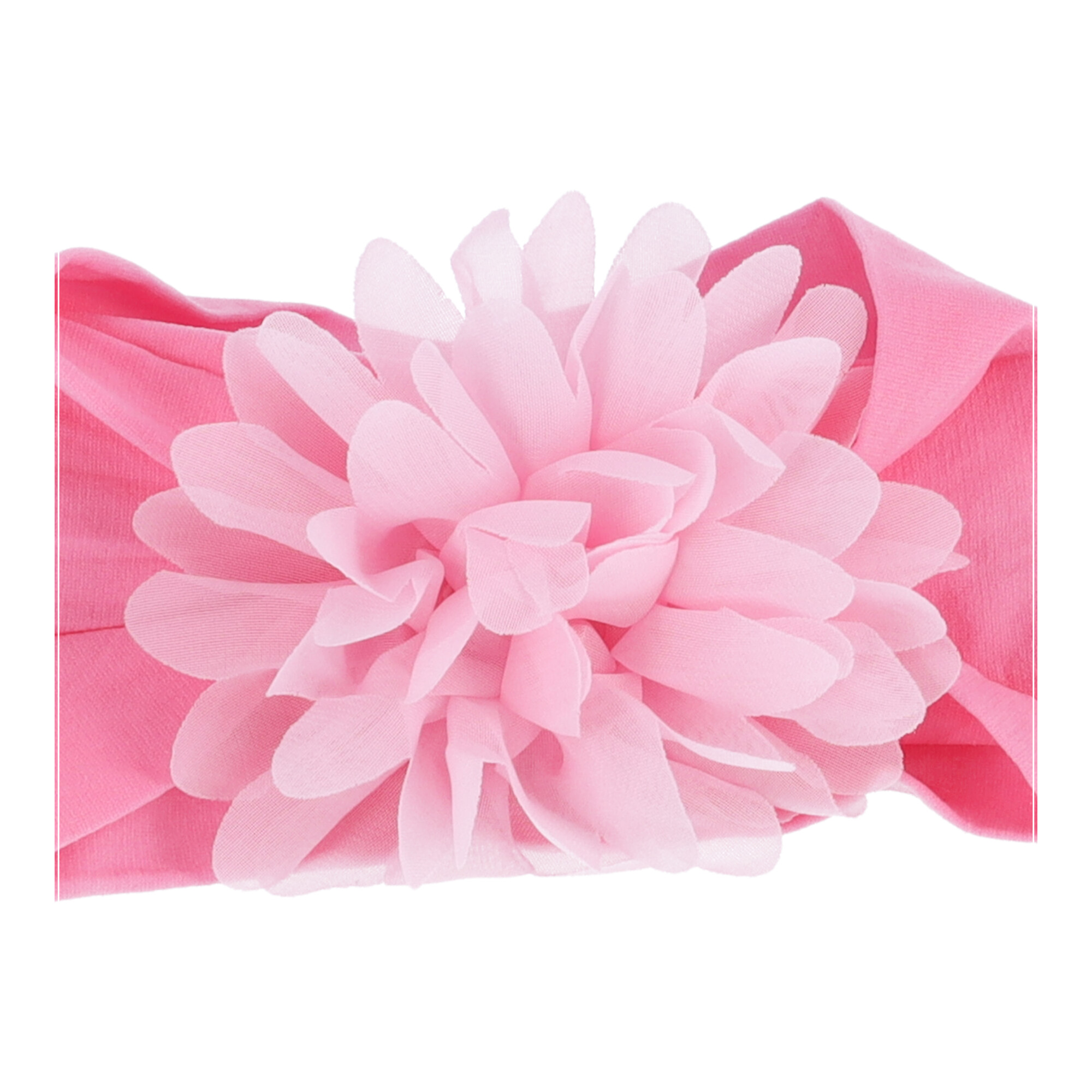 Baby-Stirnband mit Blume - hellrosa, breit
