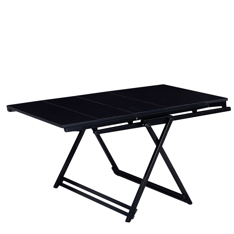 Multifunktionales 2-in-1 Regal mit ausklappbarem Tisch - Farbe Schwarznuss