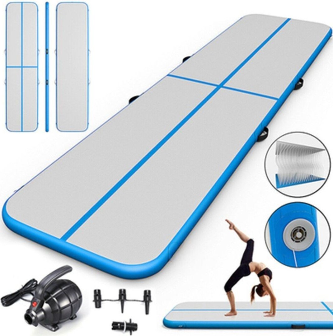 AIRTRACK TURNMATTE, AKROBATIK-KURS, BLAU, 400X100X20