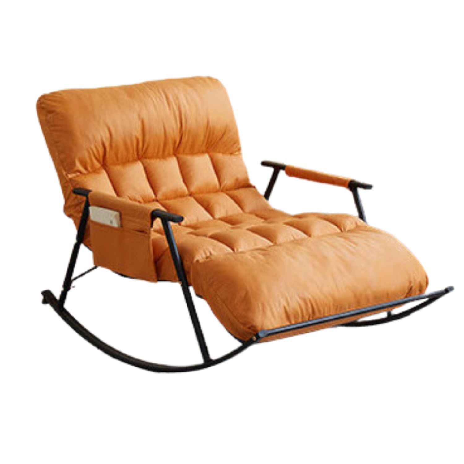 Doppel-Schaukelstuhl mit schwarzem Metallgestell - Orange